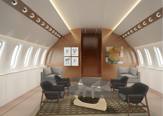 Coffee Time In The Jet Design Rendering