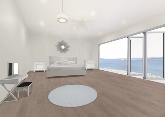 white beach bedroom Design Rendering