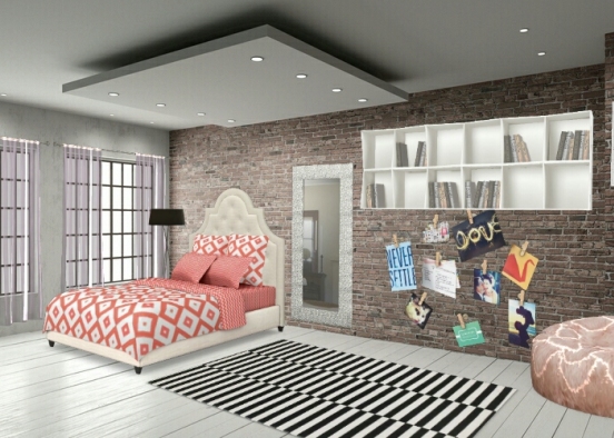 Pink habitacion Design Rendering