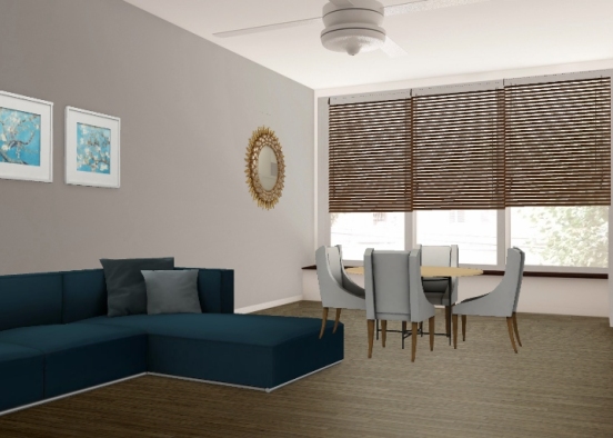 Small apartment ( living room and dining room) Design Rendering