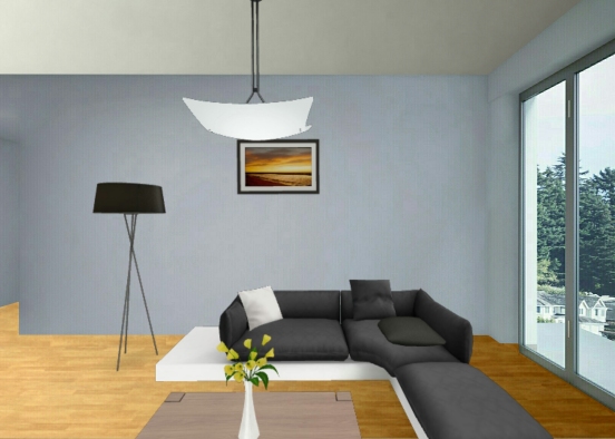 Sala de estar en solar moderno Design Rendering