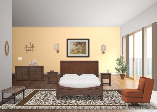Sunny bedroom Design Rendering