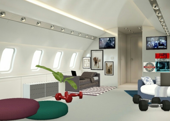 Plane room from girl and boy Design Rendering