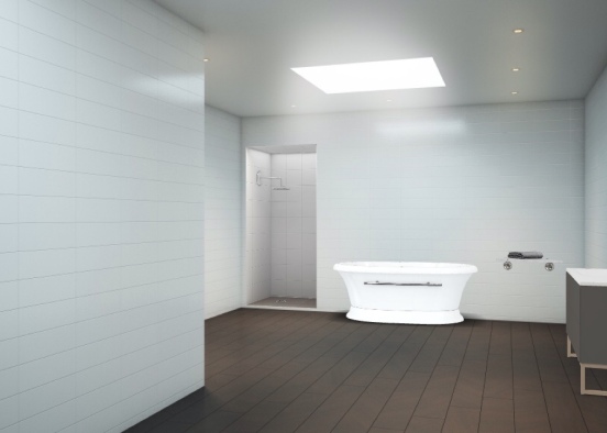 Light and airy modern bathroom Design Rendering