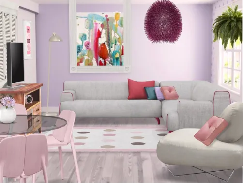 Tv room pink