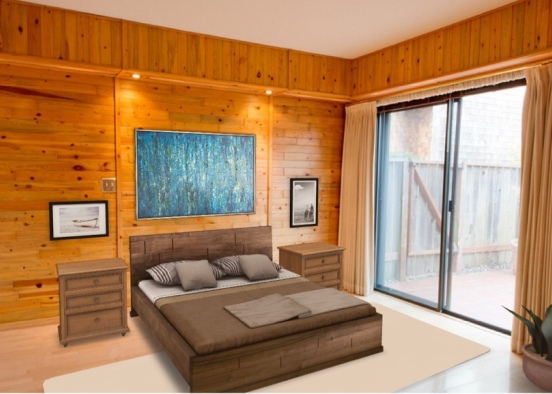 Wooden Room Design Rendering