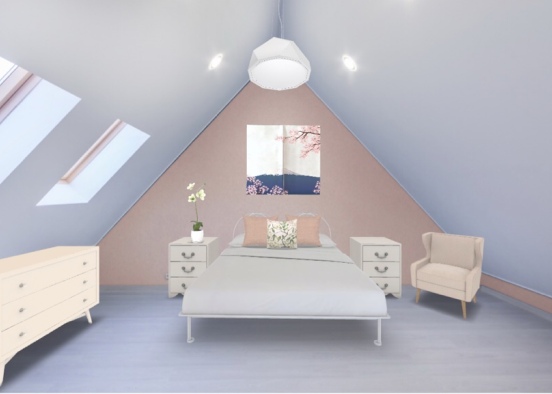 Japanese Inspired Bedroom Design Rendering