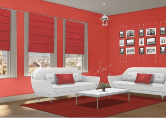 Simple Living Room  Design Rendering