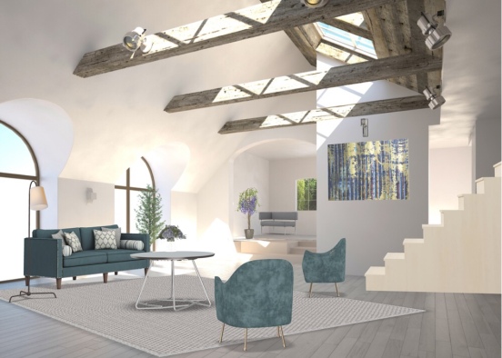 blue living room!! Design Rendering