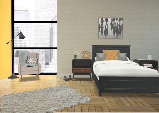 City bedroom Design Rendering