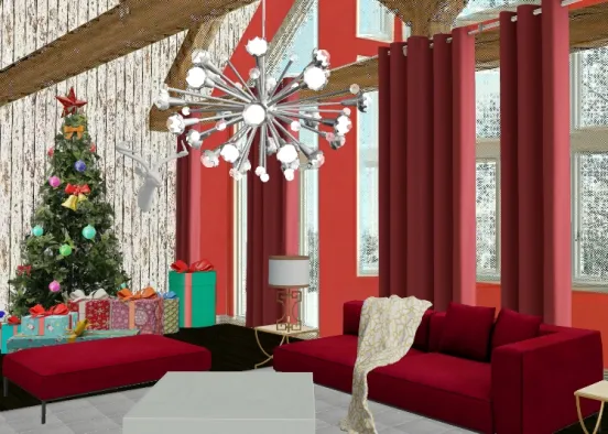 Red family room ;) Design Rendering