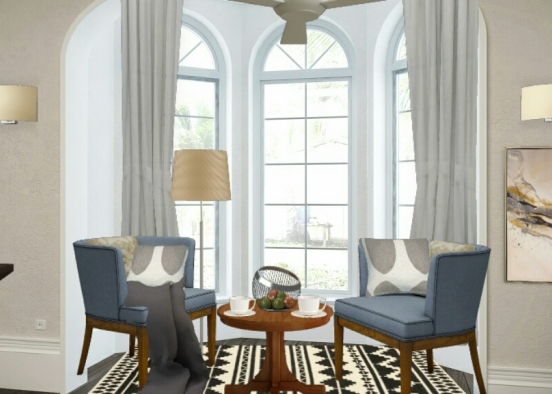 A living room Design Rendering