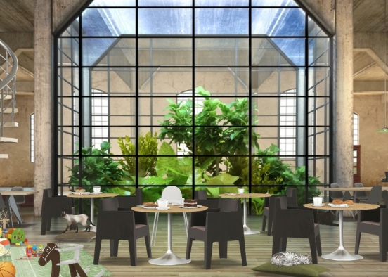family and pets cafe  Design Rendering