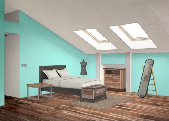 wooden bedroom Design Rendering