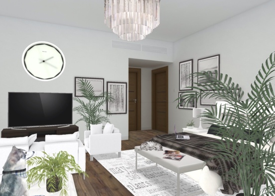black and white apartment Design Rendering