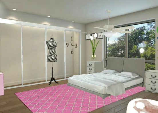 Girly Fancy Bedroom Design Rendering