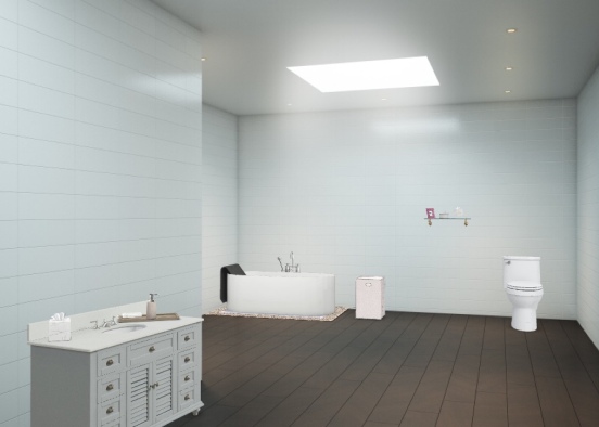 the white bathroom  Design Rendering