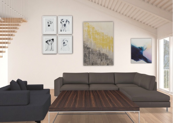 my loft studio living room Design Rendering