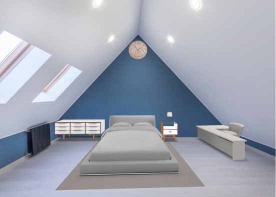 bedroom #1 grey colonial Design Rendering