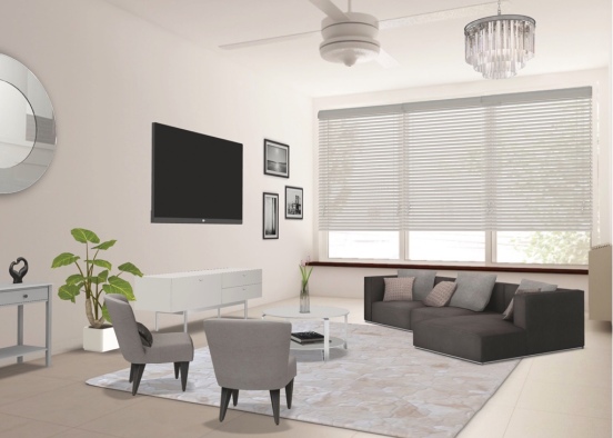 Modern and Simple Living room  Design Rendering