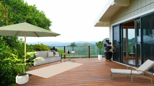 Extérieur moderne zen et de la verdure