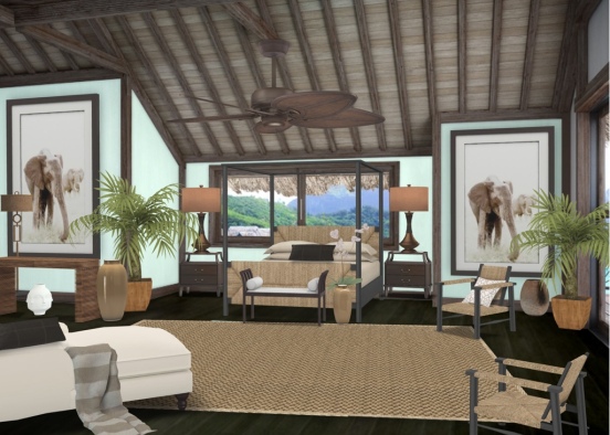 Tropical Bedroom Retreat  Design Rendering