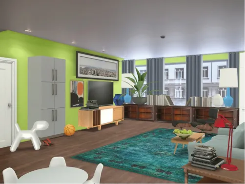 Living room tv and locker view