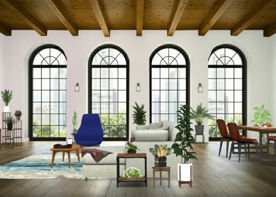 Close to nature living room Design Rendering