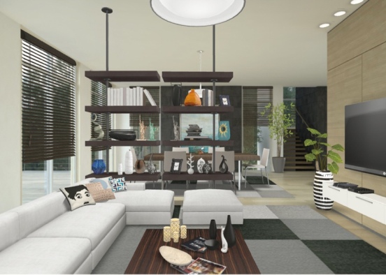 A nice living room Design Rendering