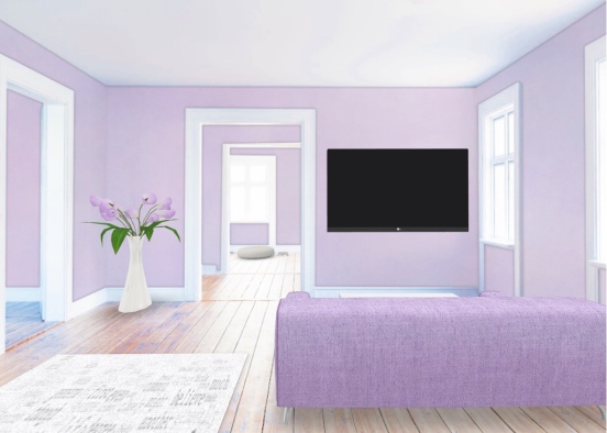 Violet Living Room  Design Rendering
