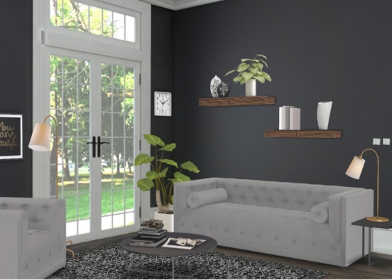 Modern Living Room  Design Rendering