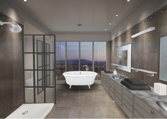 Luxury bathroom Design Rendering