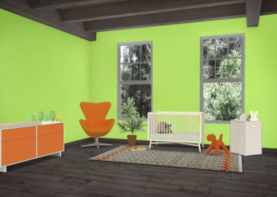 Simple baby boy room Design Rendering