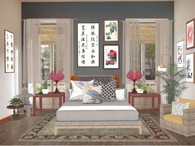 Asian inspired bedroom 