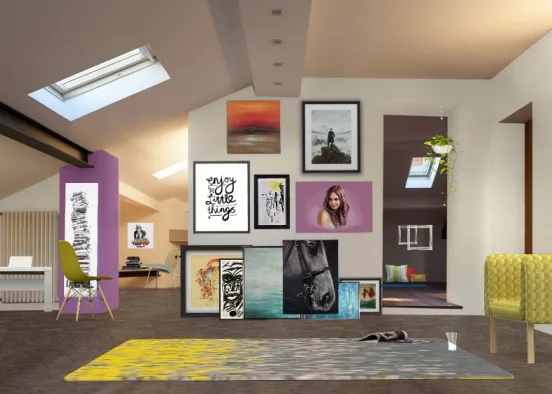 Artist's living area Design Rendering