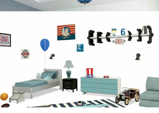 American bedroom Design Rendering