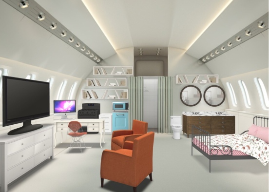 airplane apartment for one person Design Rendering