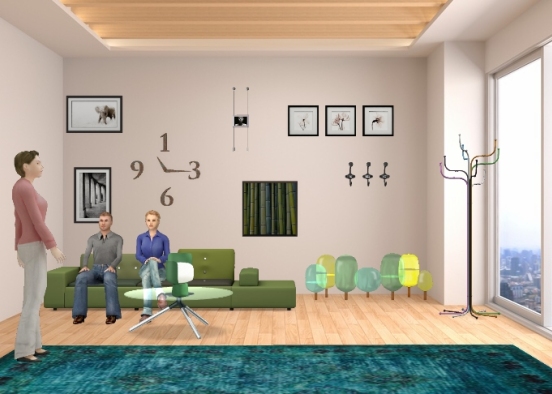Office with people  Design Rendering