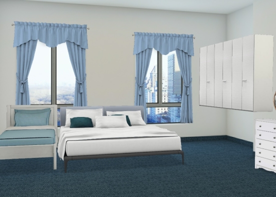 My blue and white room  Design Rendering