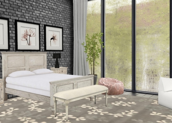 Dreamy Relaxing Bedroom with q view Design Rendering