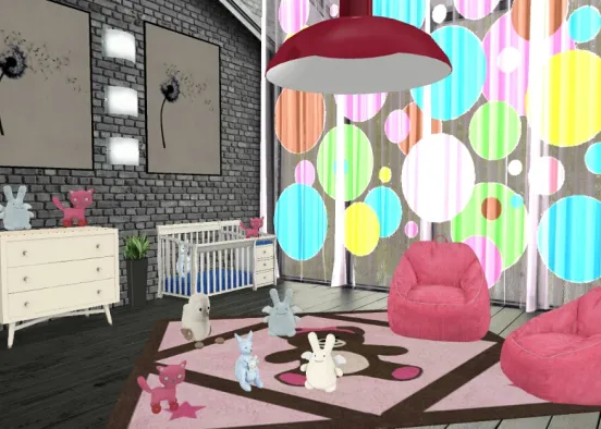 # Chambre fille Design Rendering