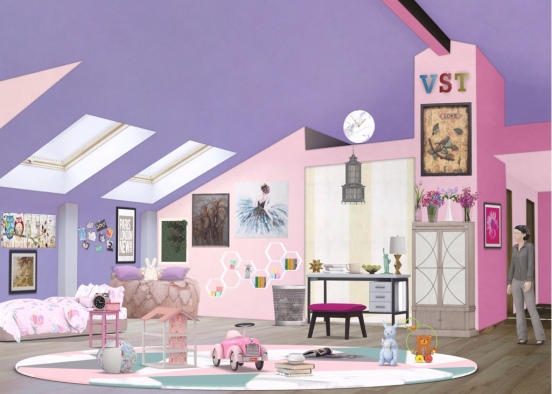 My 8-Year Old Sister’s Dream Room! Design Rendering