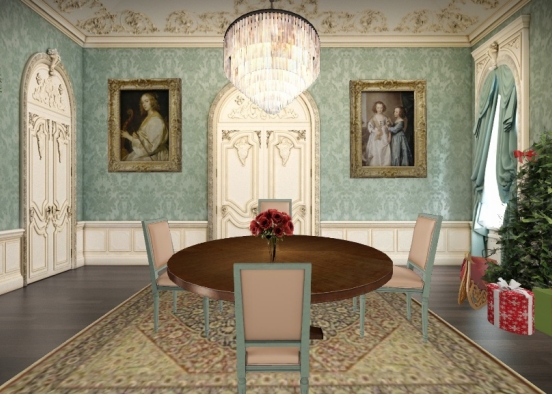 Traditional dining room - Merry Christmas  Design Rendering