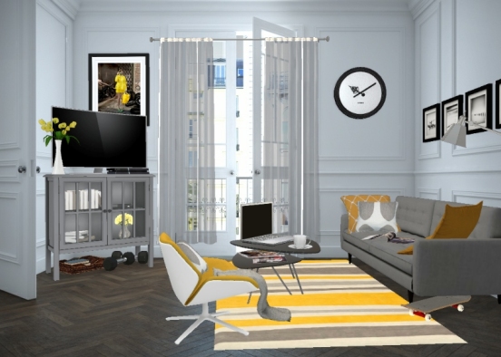 Salon appartement Design Rendering