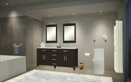 Cosy bathroom luxuriously 
