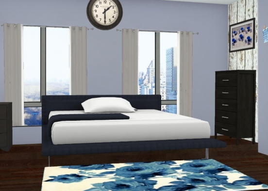 Modern Teenage Bedroom Design Rendering