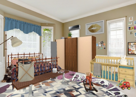 Single Parent bedroom Design Rendering