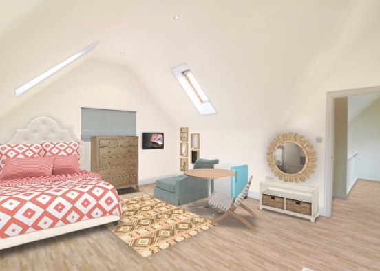 ElliePK loft bedroom-house vintage Design Rendering