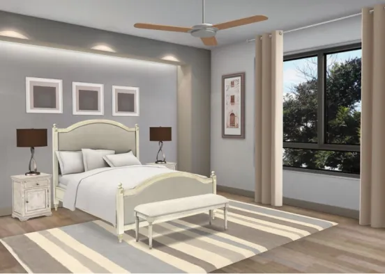 Warm colored bedroom Design Rendering