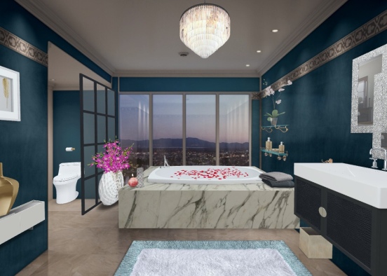 Luxe Bathroom Design Rendering